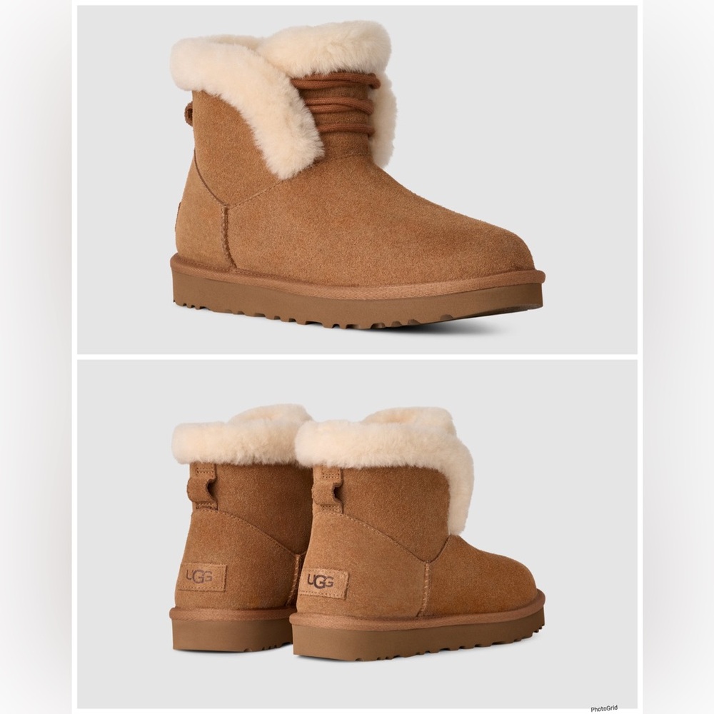UGG Classic Mini Posy‎ Boots, Chestnut, Size 9